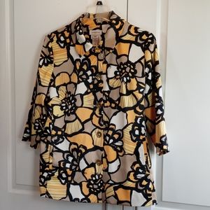 Covington Women's Jacket, Sz XL, Floral Print, 3/4 Sleeves, Dressy Classic Style